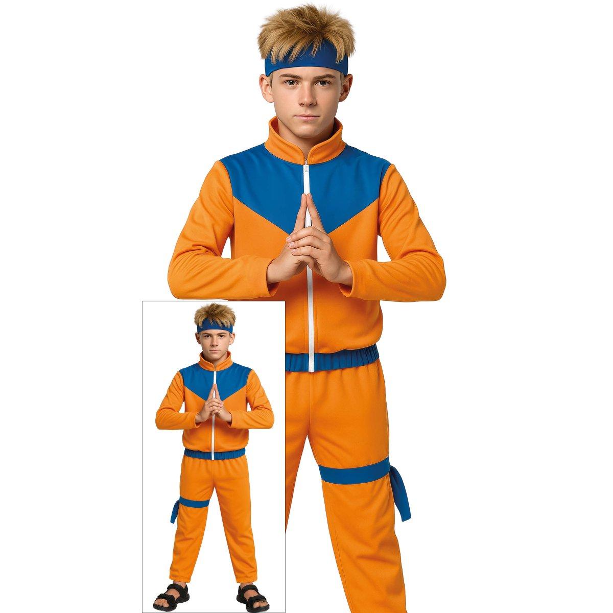 Costume Lottatore Karate Ninja Arancione |Bambino B3_00718