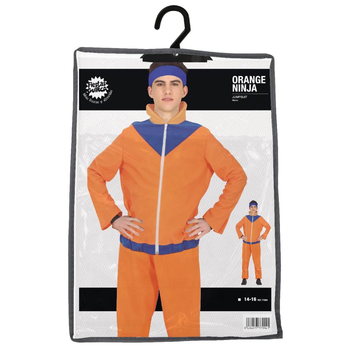 Costume Lottatore Karate Ninja Arancione |Bambino B3_00718