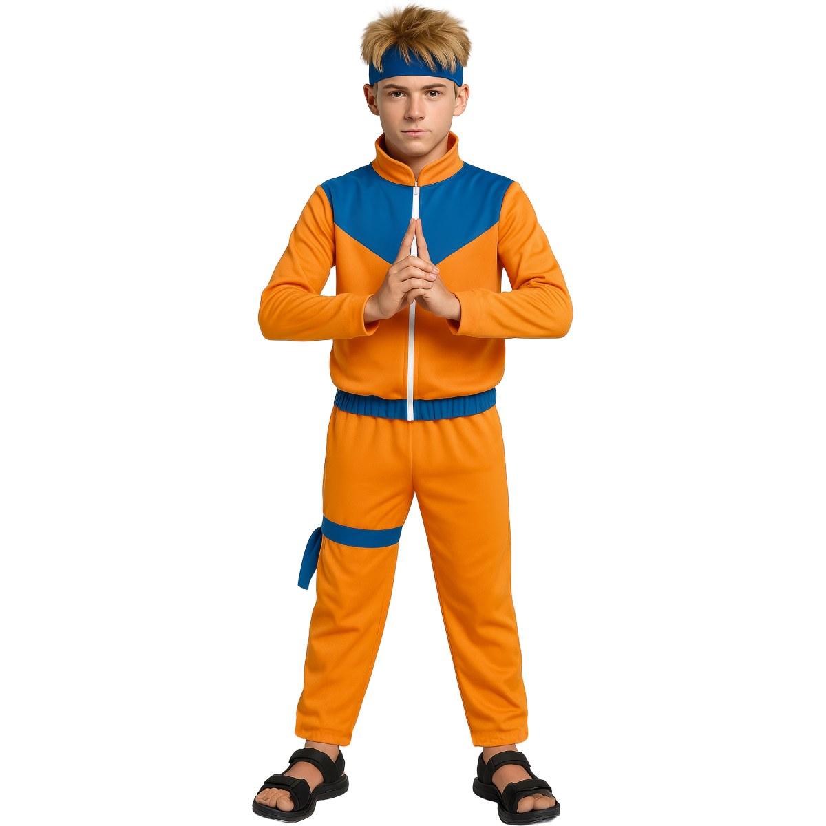 Costume Lottatore Karate Ninja Arancione |Bambino B3_00718