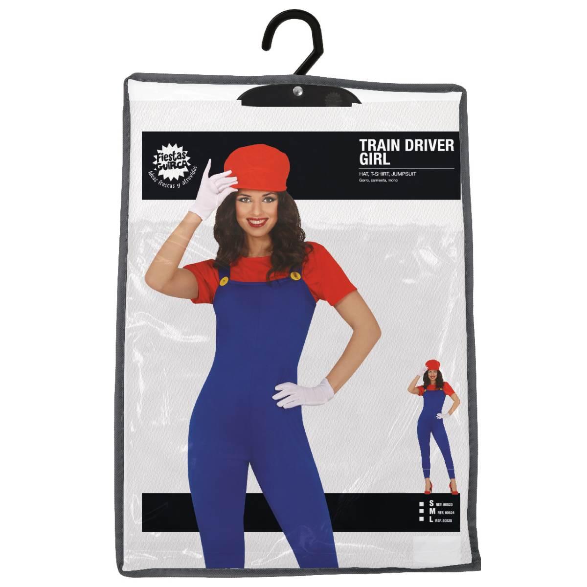Costume Tuta Idraulico Blu Mario Salopette |Donna L1_10124