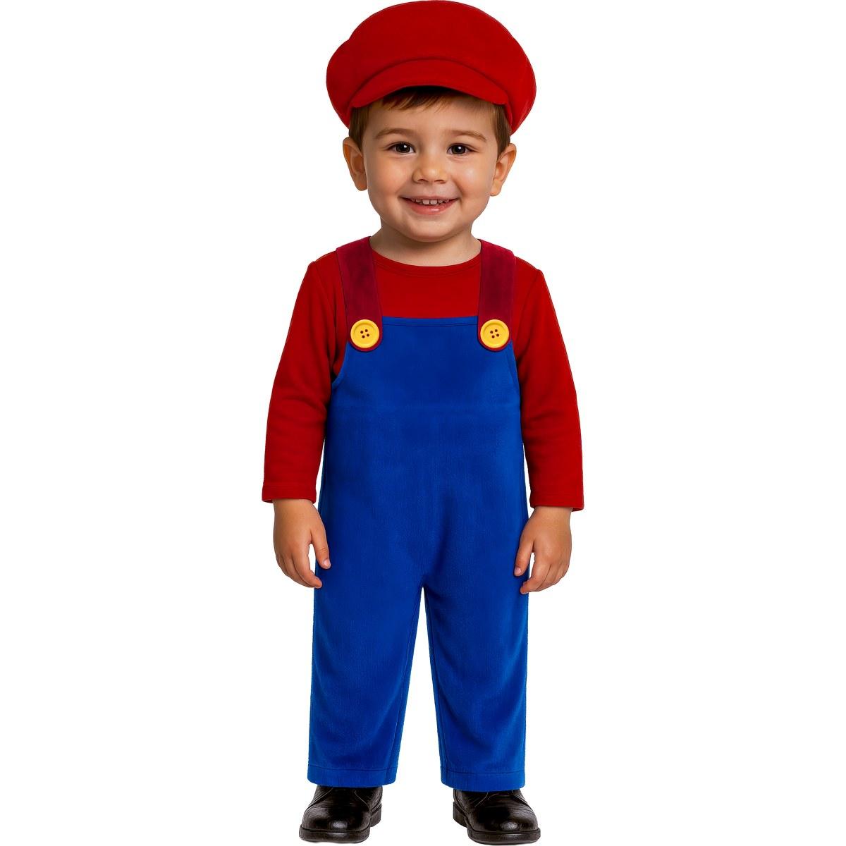 Costume Tuta Idraulico Blu Super Mario |Bambino_H4_08325<br />