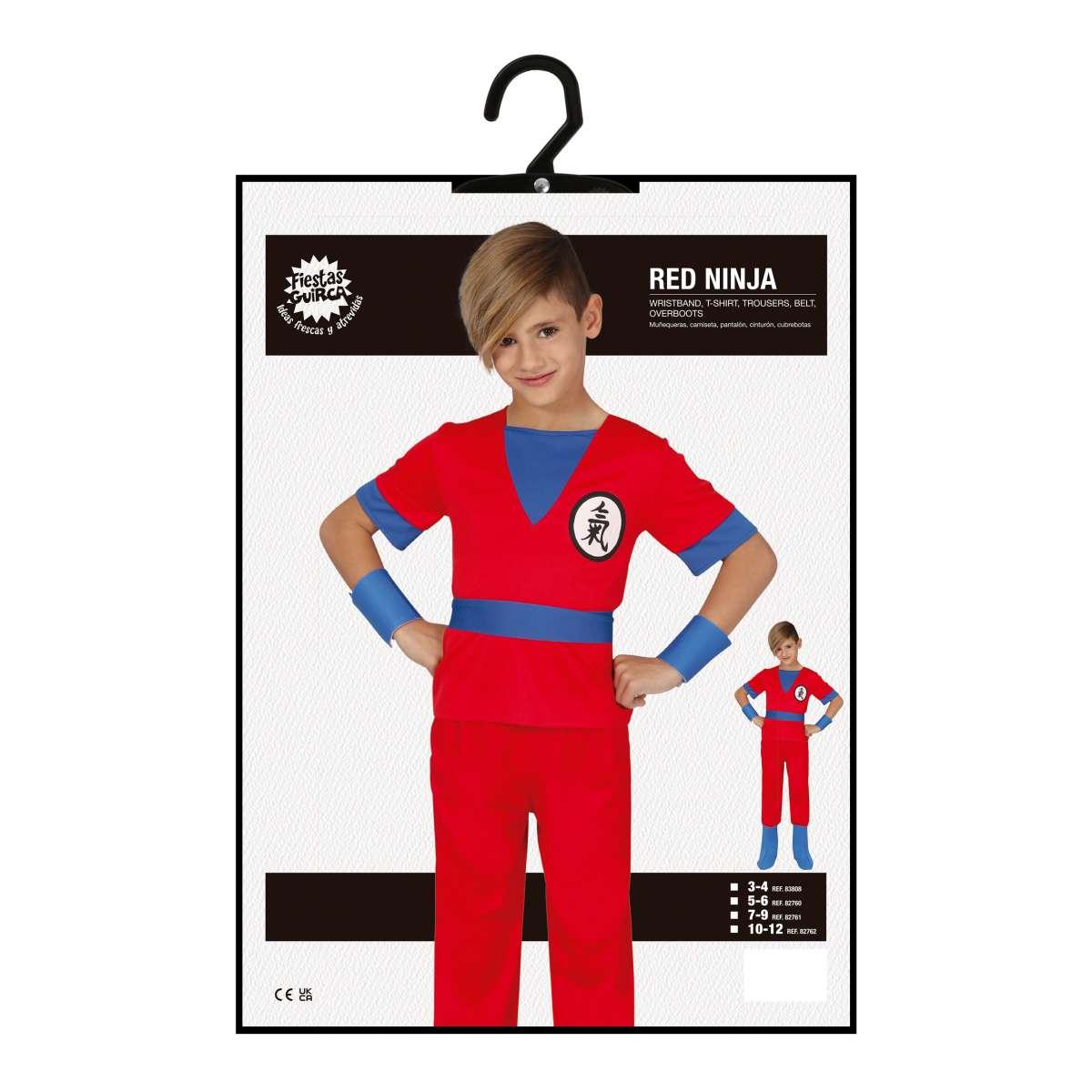 Costume Lottatore Karate Ninja Rosso |Bambino C1_01186