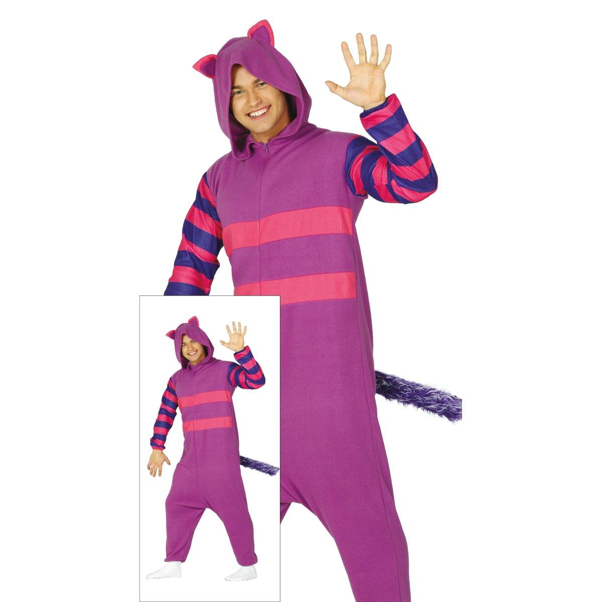 Costume Gatto Stragatto Viola Righe |Uomo L1_10129