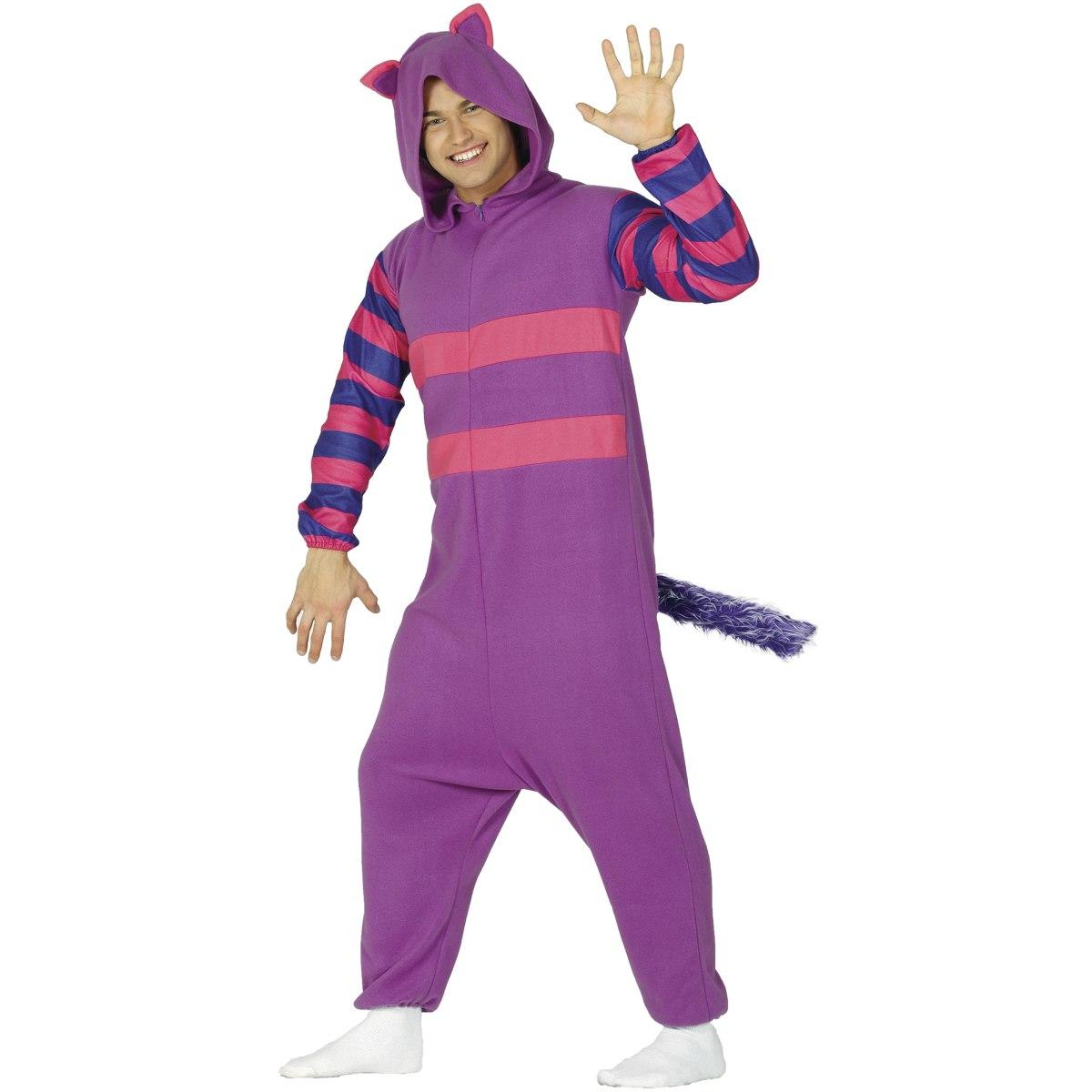 Costume Gatto Stragatto Viola Righe |Uomo L1_10129