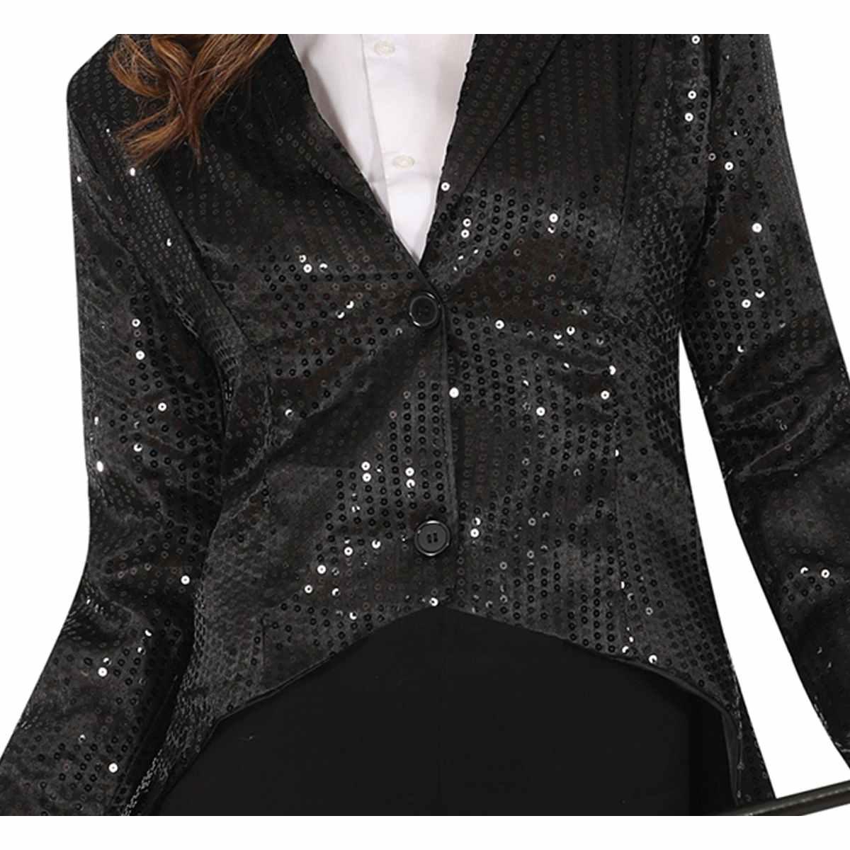Costume Frac con Paillettes Nero |Donna D1_02091