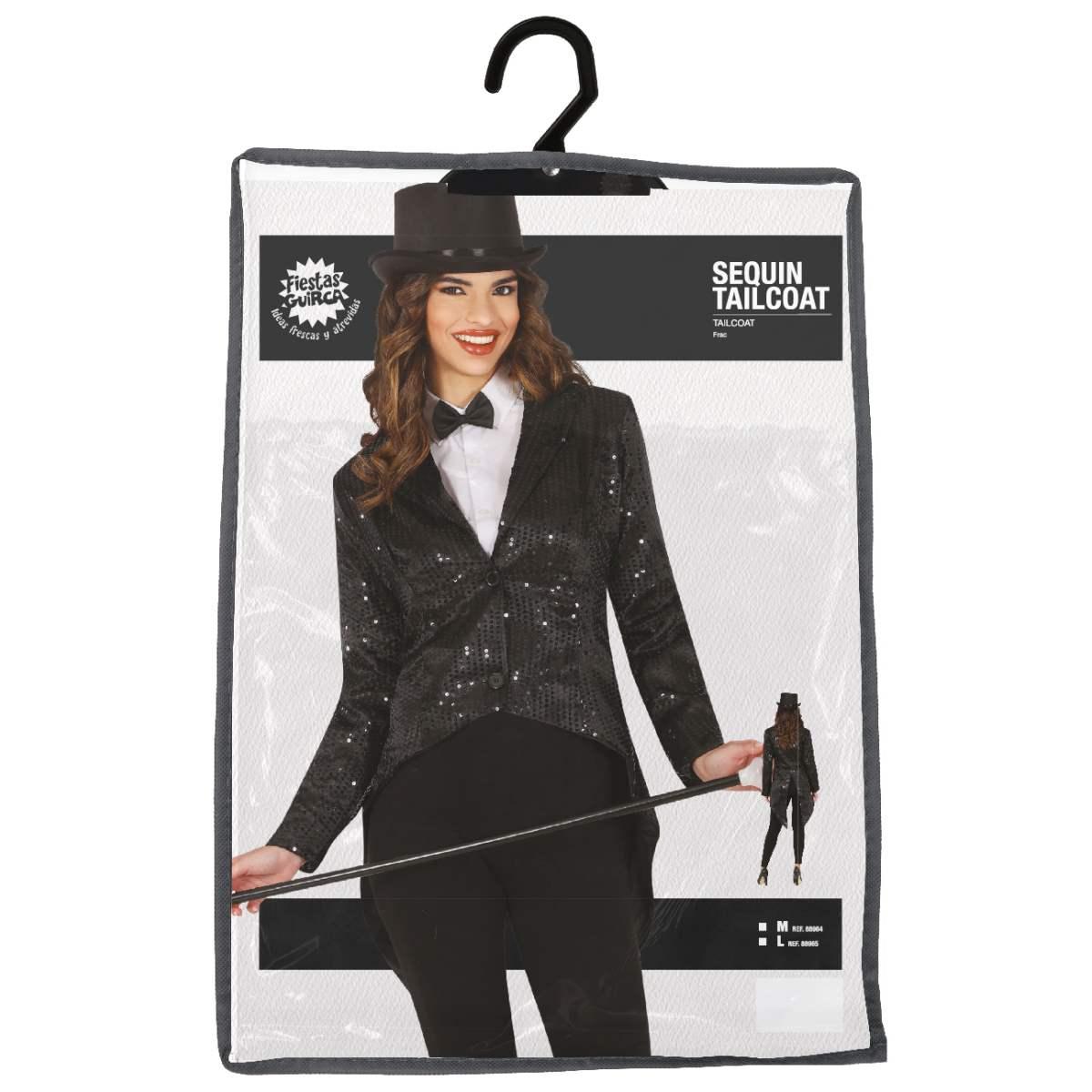 Costume Frac con Paillettes Nero |Donna D1_02091