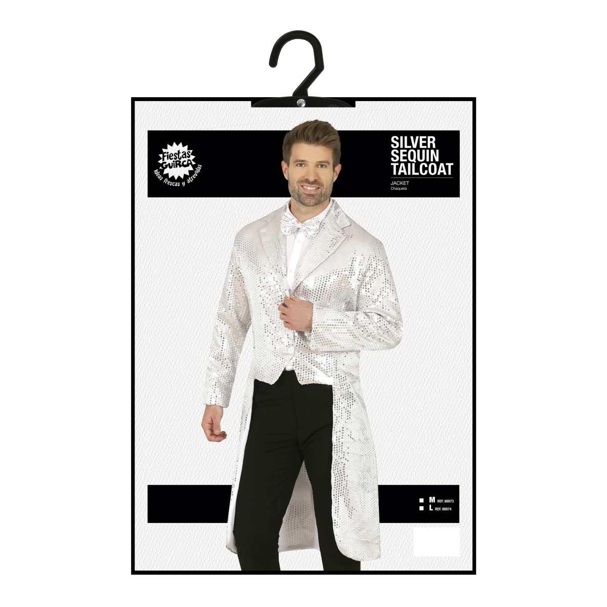 Costume Frac con Paillettes Argento |Uomo_H4_07404