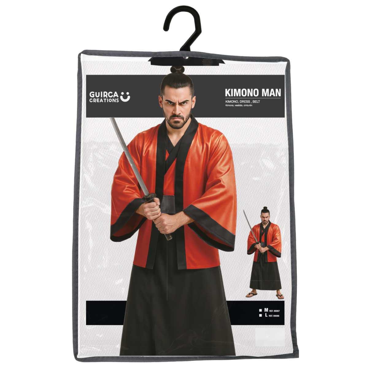 Costume Kimono Rosso Nero |Uomo