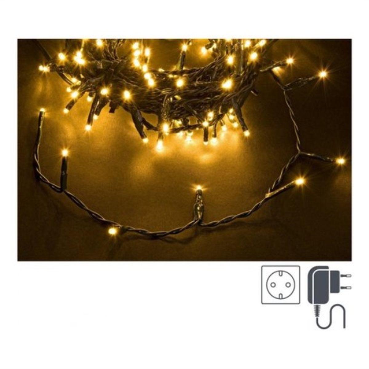 Luci Natale Esterno LED 500 Bianco Caldo con Giochi Cavo Verde |Bizzotto_072