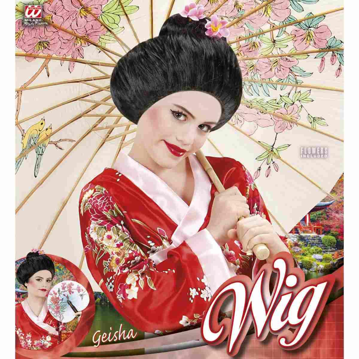 Parrucca Geisha con Cignon e Fiori |_341