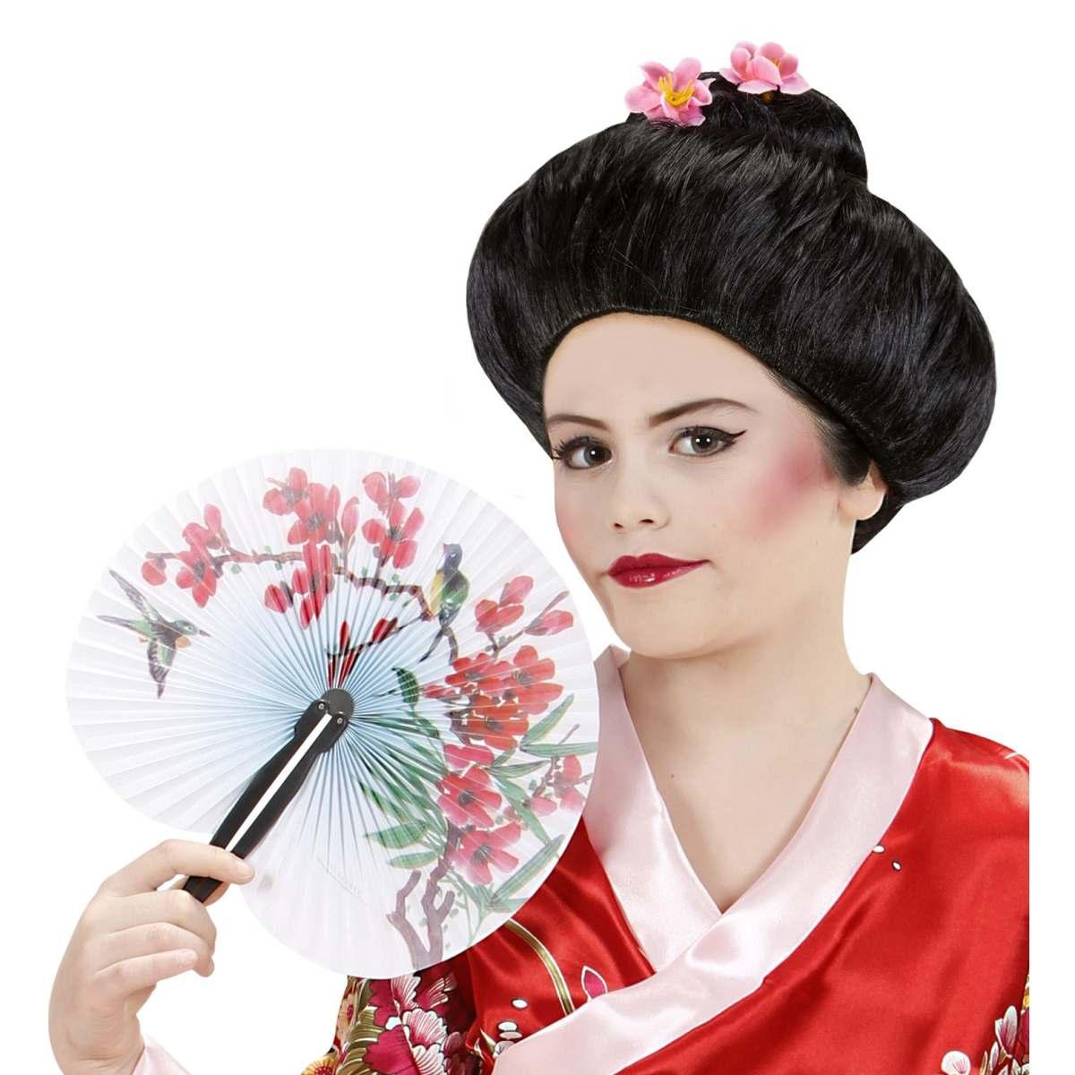 Parrucca Geisha con Cignon e Fiori |_341