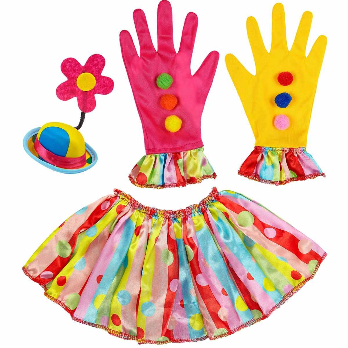 Collare Clown Guanti Cappello Set pz.3 |_438