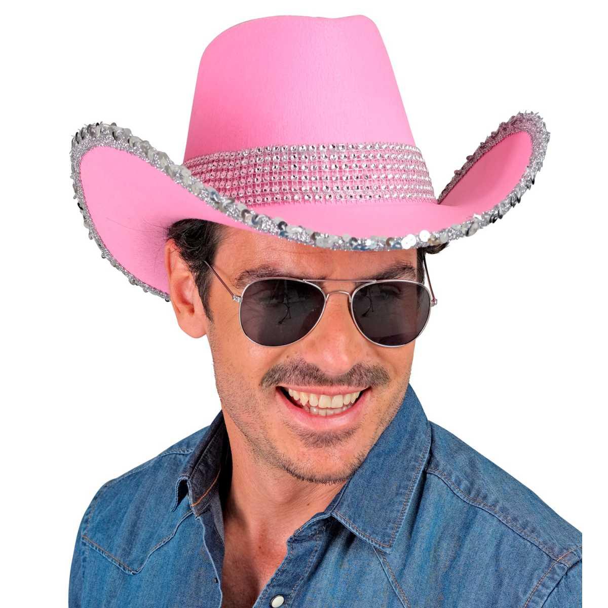 Cappello Cowboy Rosa con Strass |_669