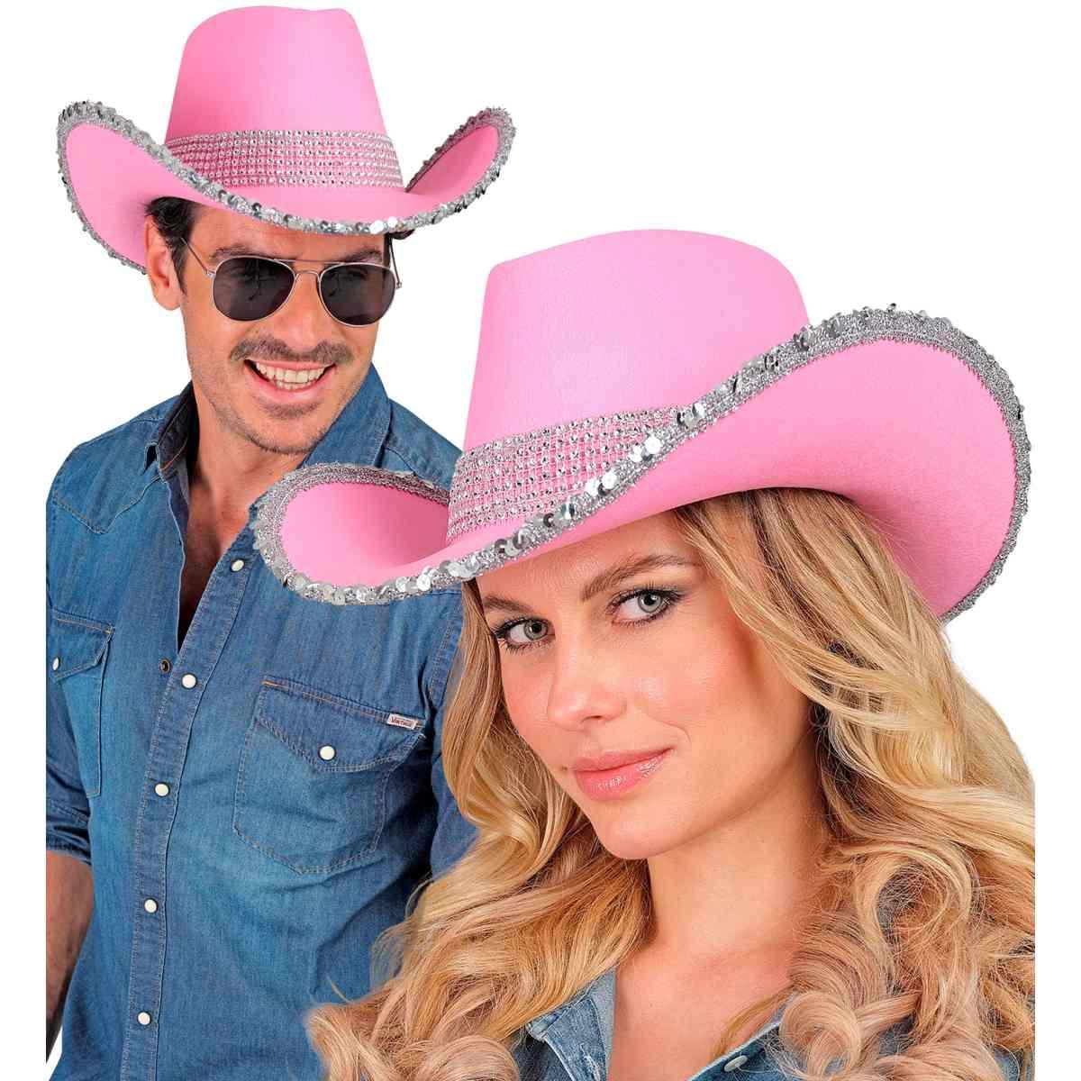 Cappello Cowboy Rosa con Strass |_669