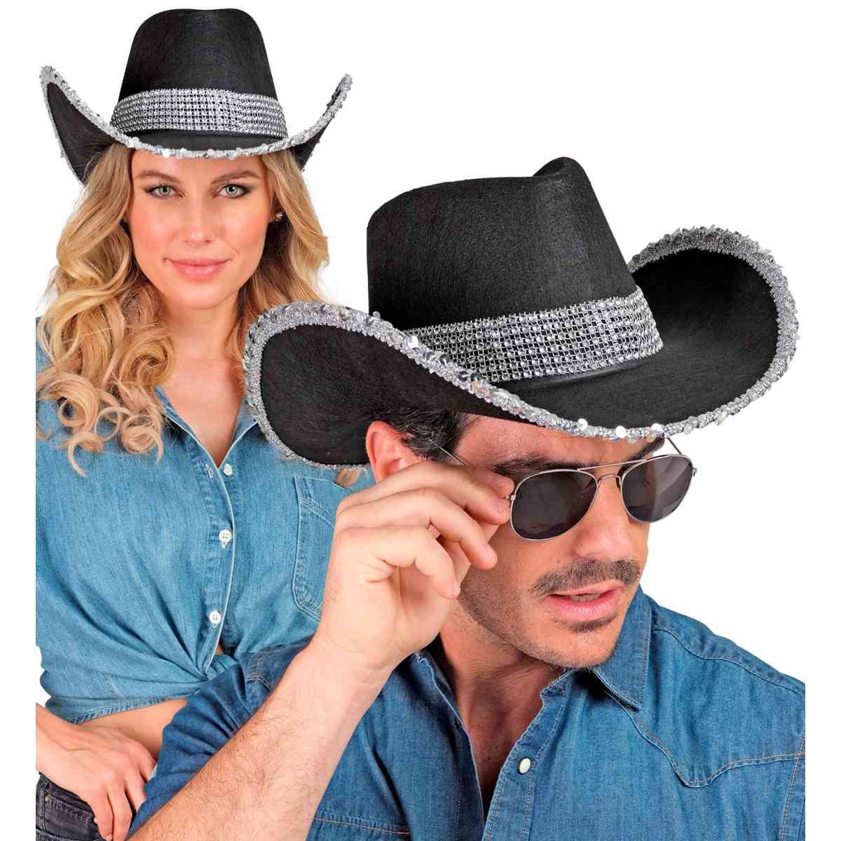 Cappello Cowboy Nero con Strass |_683