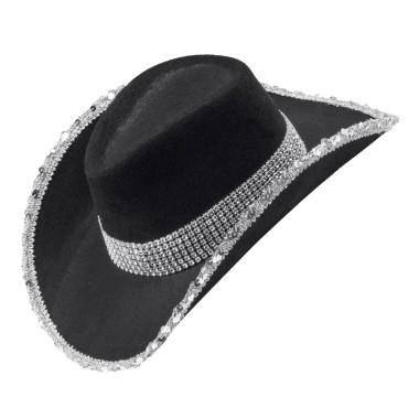 Cappello Cowboy Nero con Strass |_683