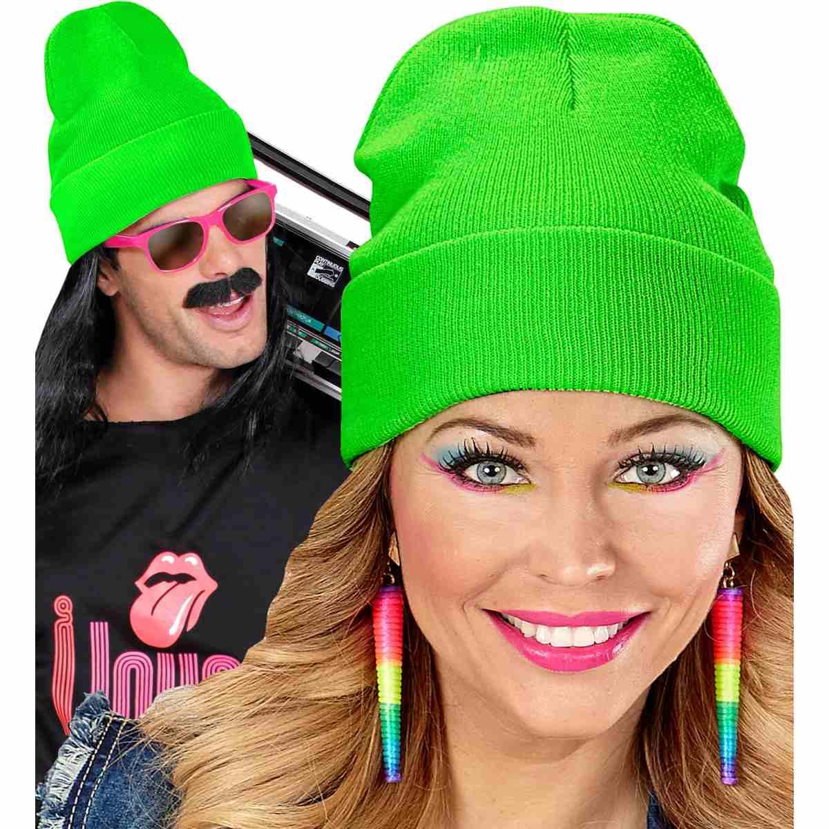 Cappello Berretto Verde Fluo Lana |_462
