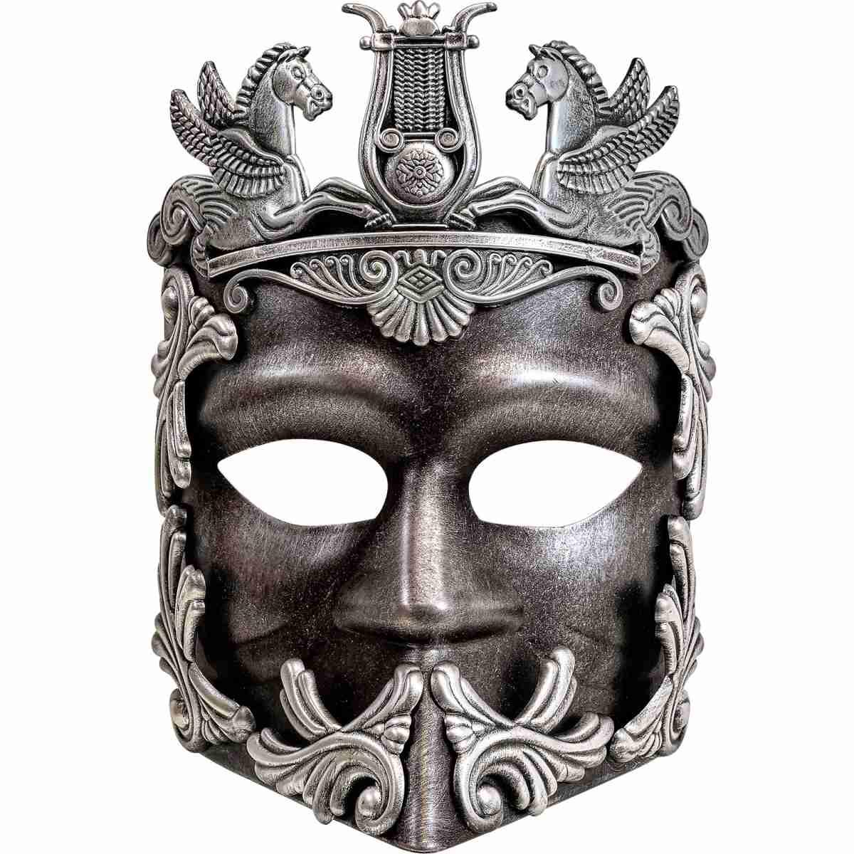 Maschera Viso PVC Greco Romana Argento |_194