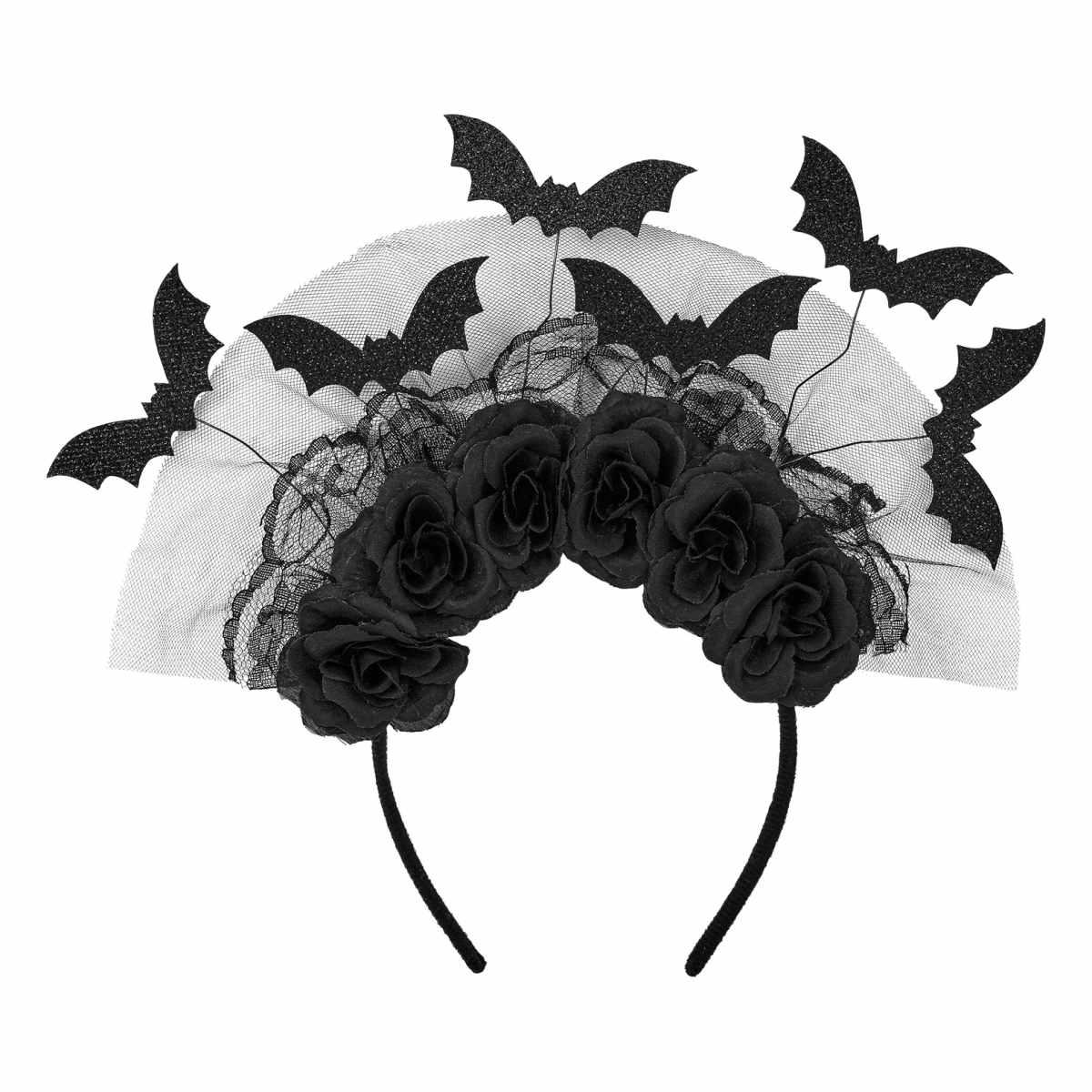 Cerchietto con Pipistrelli e Rose Nere |_130