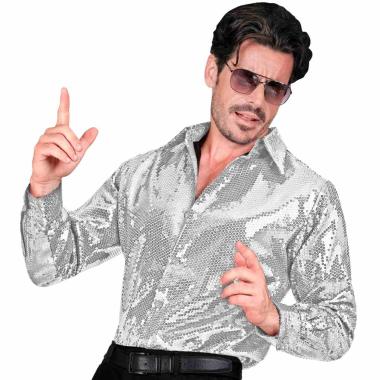 Camicia Party Disco Paillettes Argento |Uomo