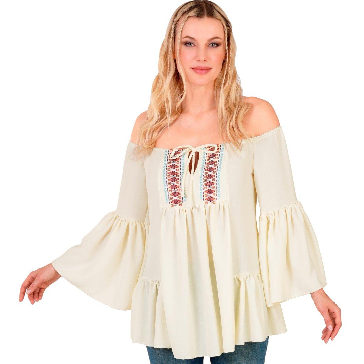 Camicia Hippie Beige con Lacci |Donna_G4_05874
