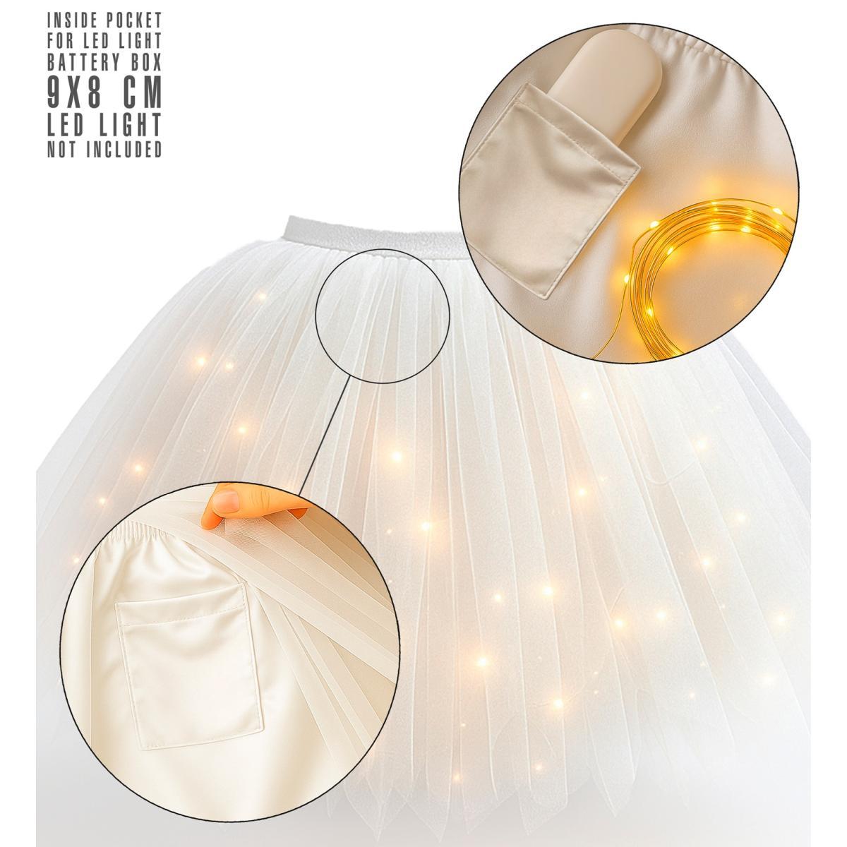 Gonna cm.50 Bianca Tulle con Tasca Interna |Donna_914