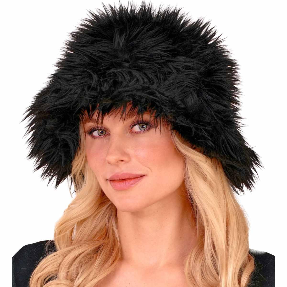 Cappello Pescatore Peluche Nero |_009