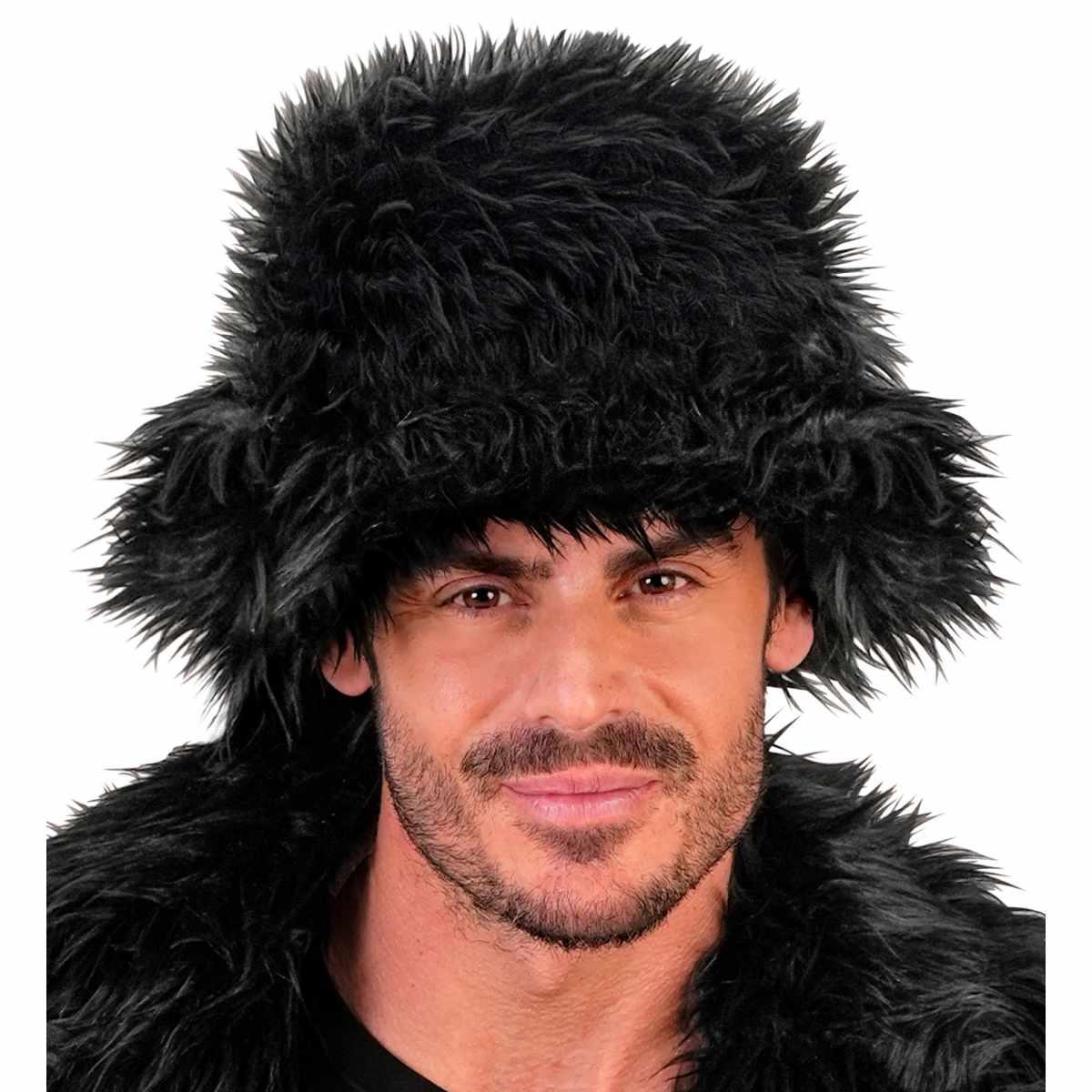 Cappello Pescatore Peluche Nero |_009