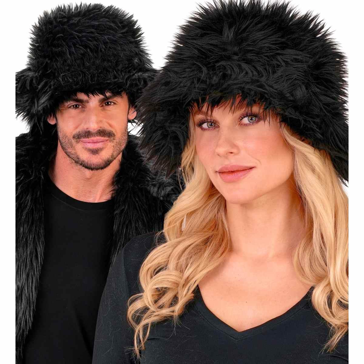 Cappello Pescatore Peluche Nero |_009