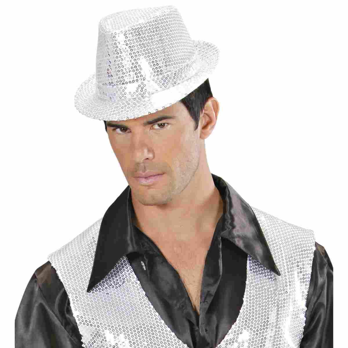 Cappello Borsalino Fedora Argento con Paillettes |_604