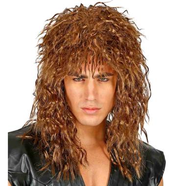 Parrucca Castana Rock Star Anni 80 |_571