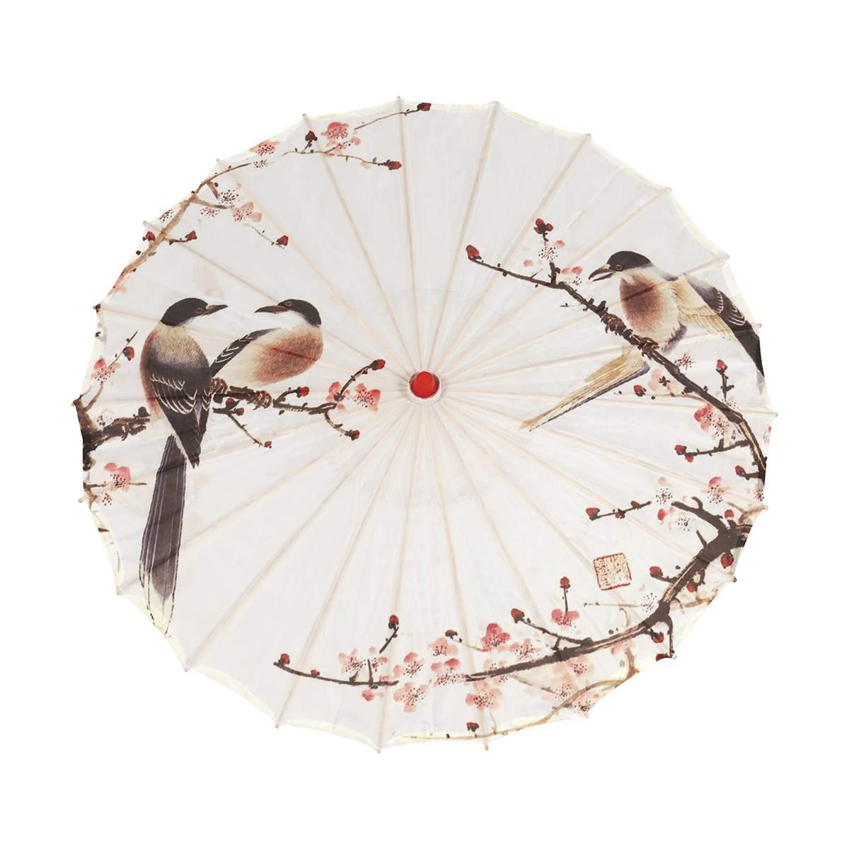 Ombrellino Legno e Carta con Decori Orientali cm.ÃƒÂ˜82 |_905