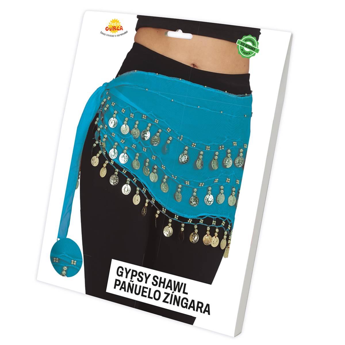 Foulard Gitana Azzurro con Monete |_134