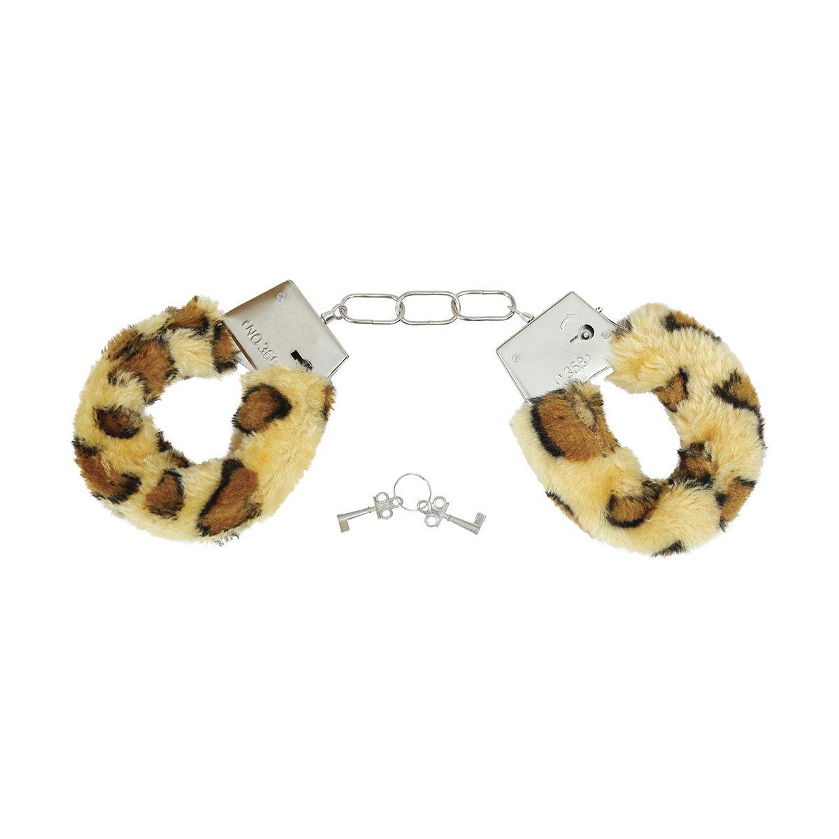 Manette Metallo Peluche Leopardate con Chiave |_746