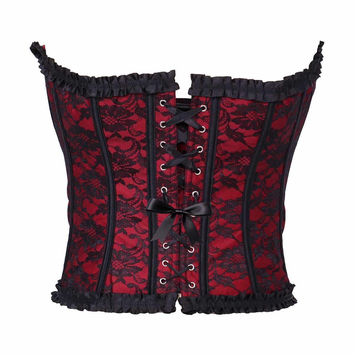 Bustino Corpetto Bordeaux Ricamato |Donna