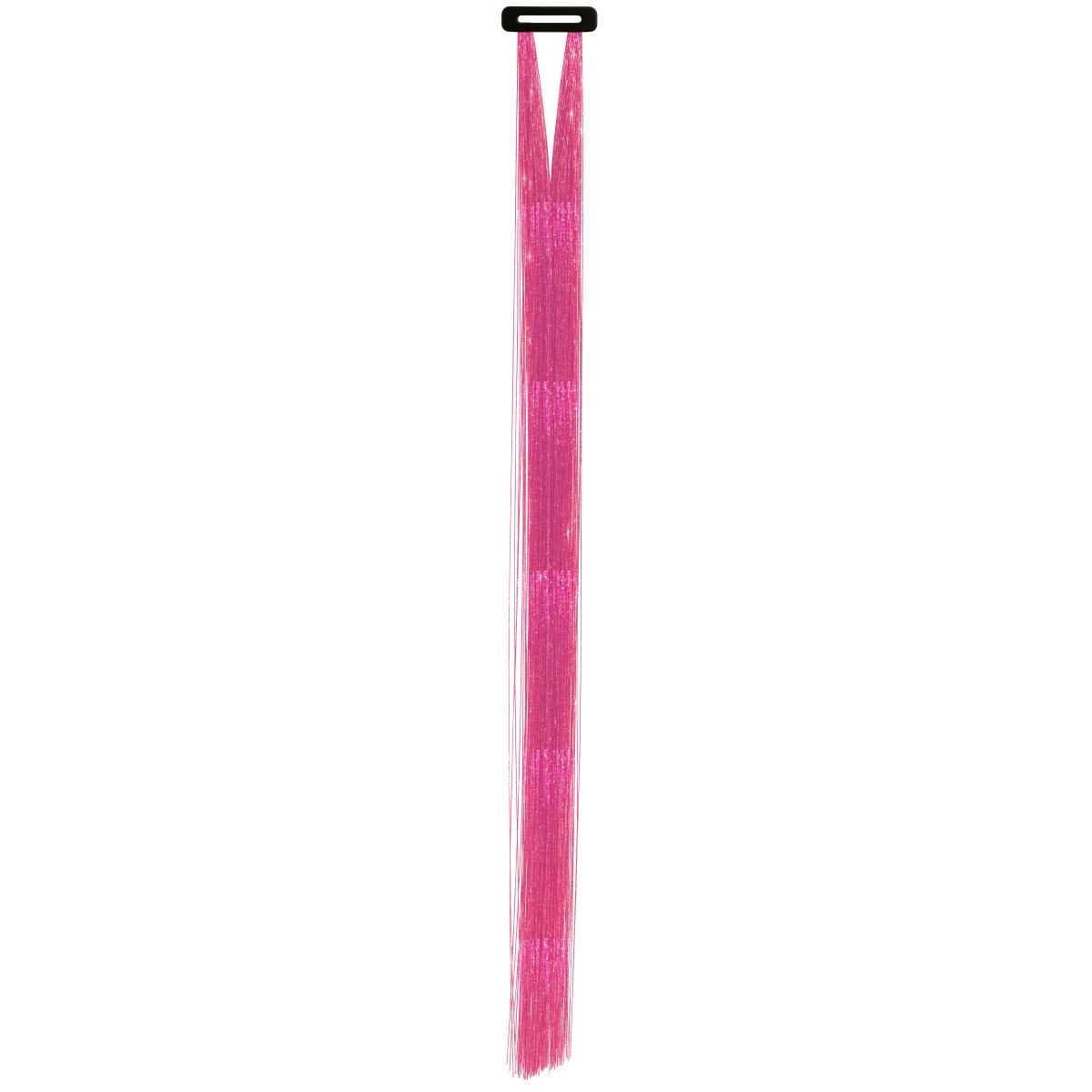 Estensione Capelli Rosa Glitter cm.50 pz.3|_714