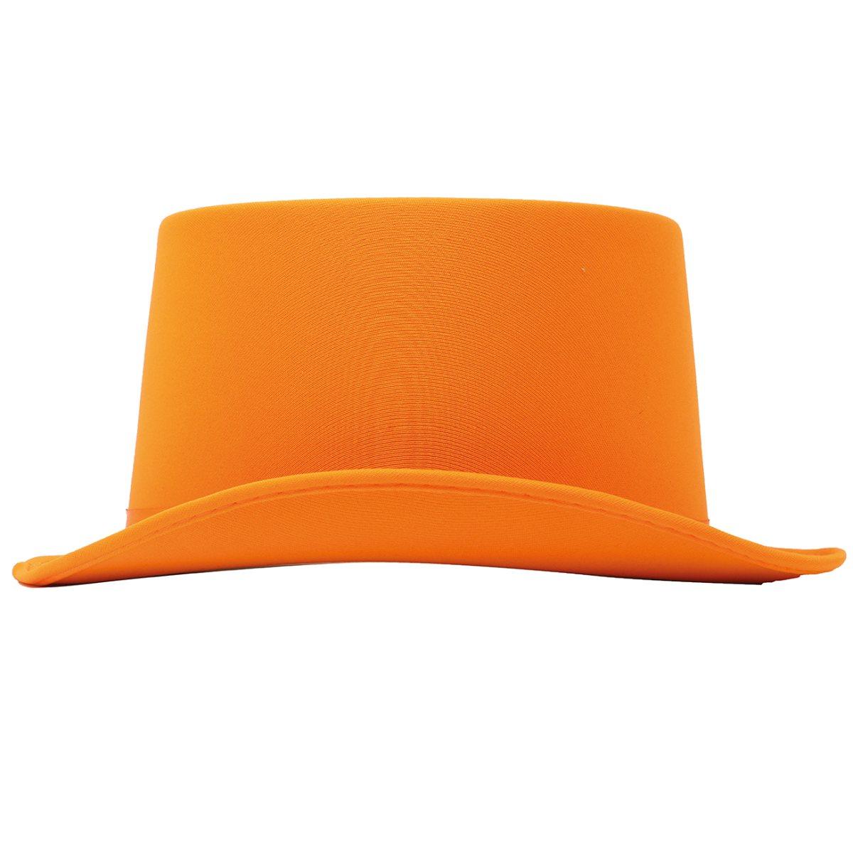 Cappello Cilindro Arancione Raso |_996