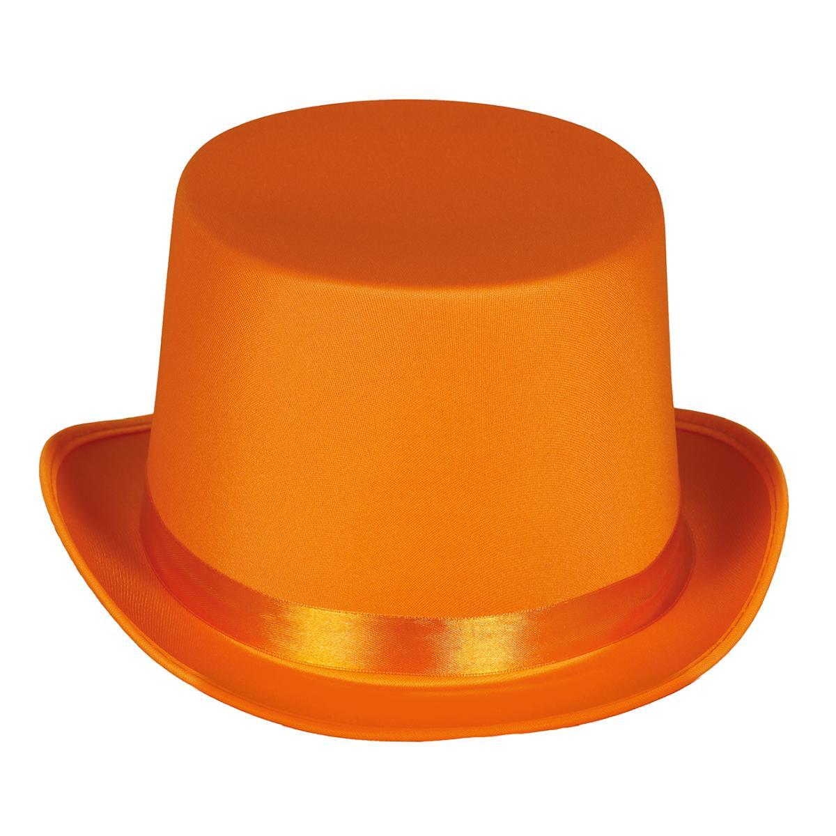 Cappello Cilindro Arancione Raso |_996