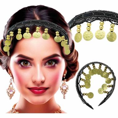 Copricapo Gitana Nero con Monete |_703