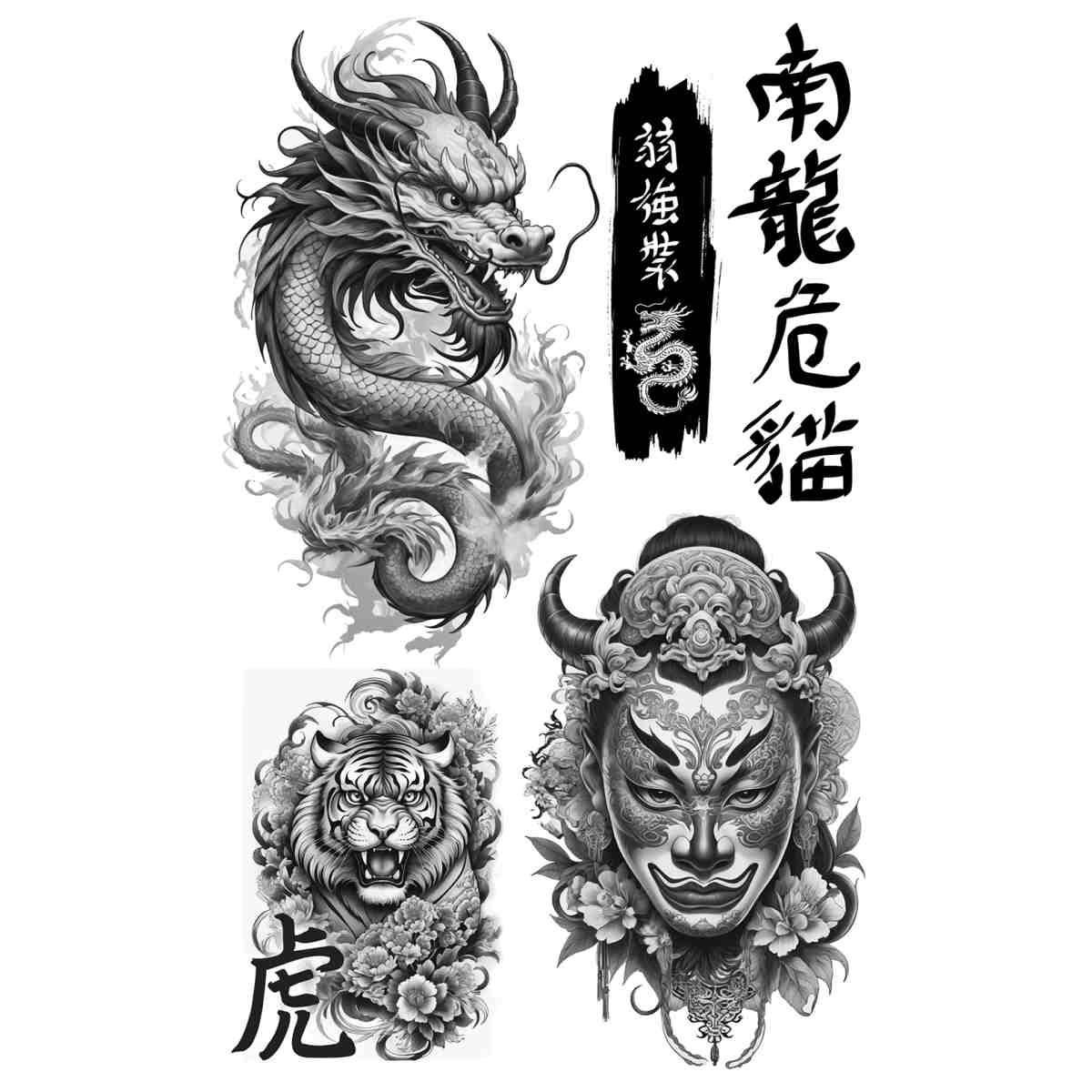 Tatuaggi Rimovibili Corpo Asiatici |_729