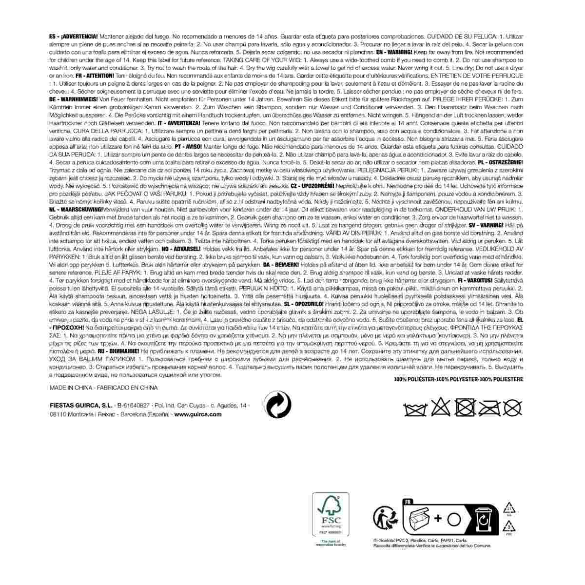 Parrucca Gialla Liscia Lunga |_307