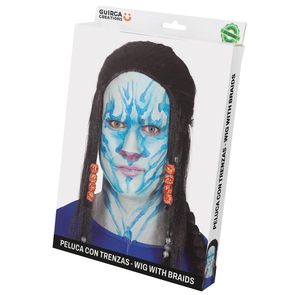 Parrucca Nera Avatar con Perline |_434