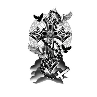 Tatuaggi rimovibili corpo croci