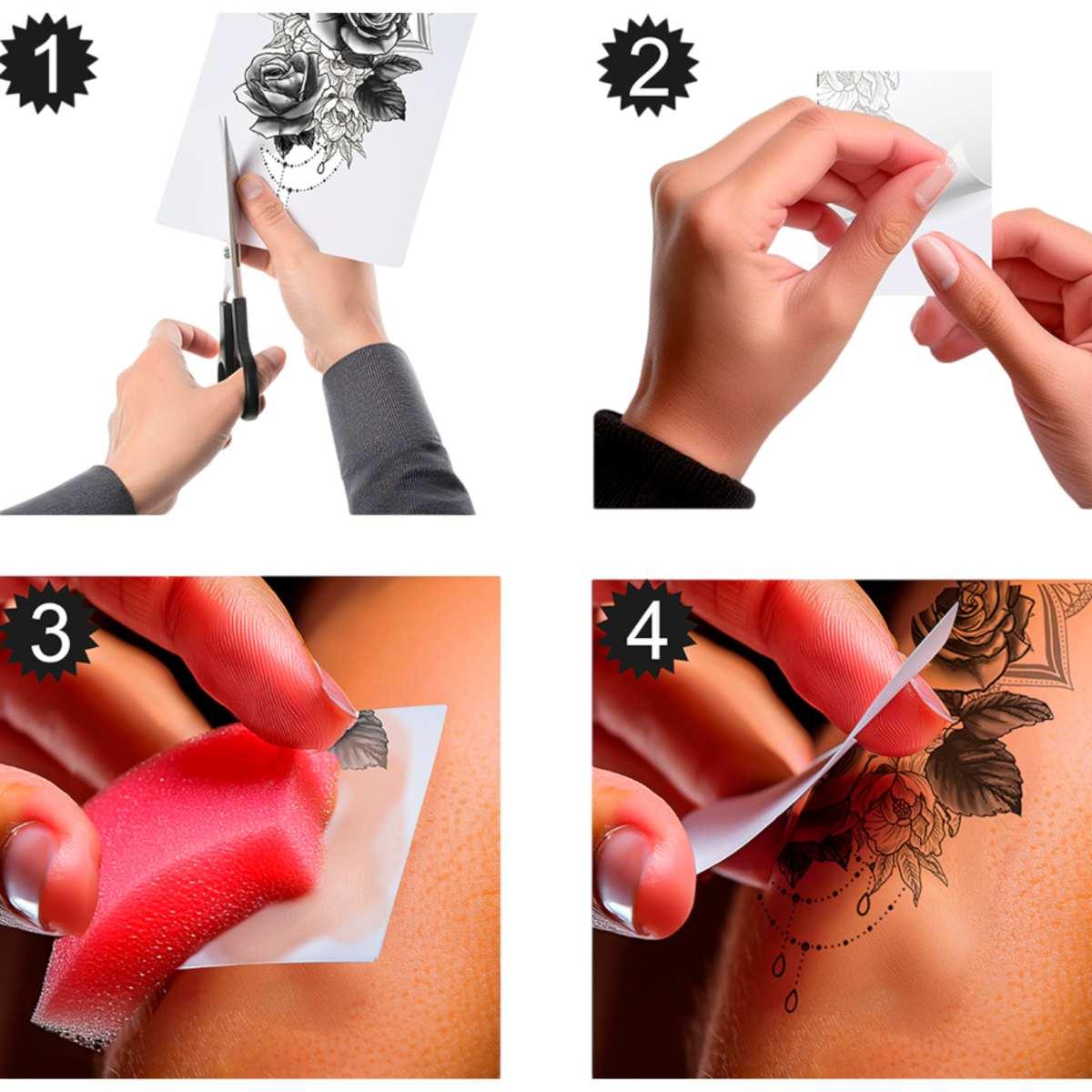 Tatuaggi rimovibili corpo rose