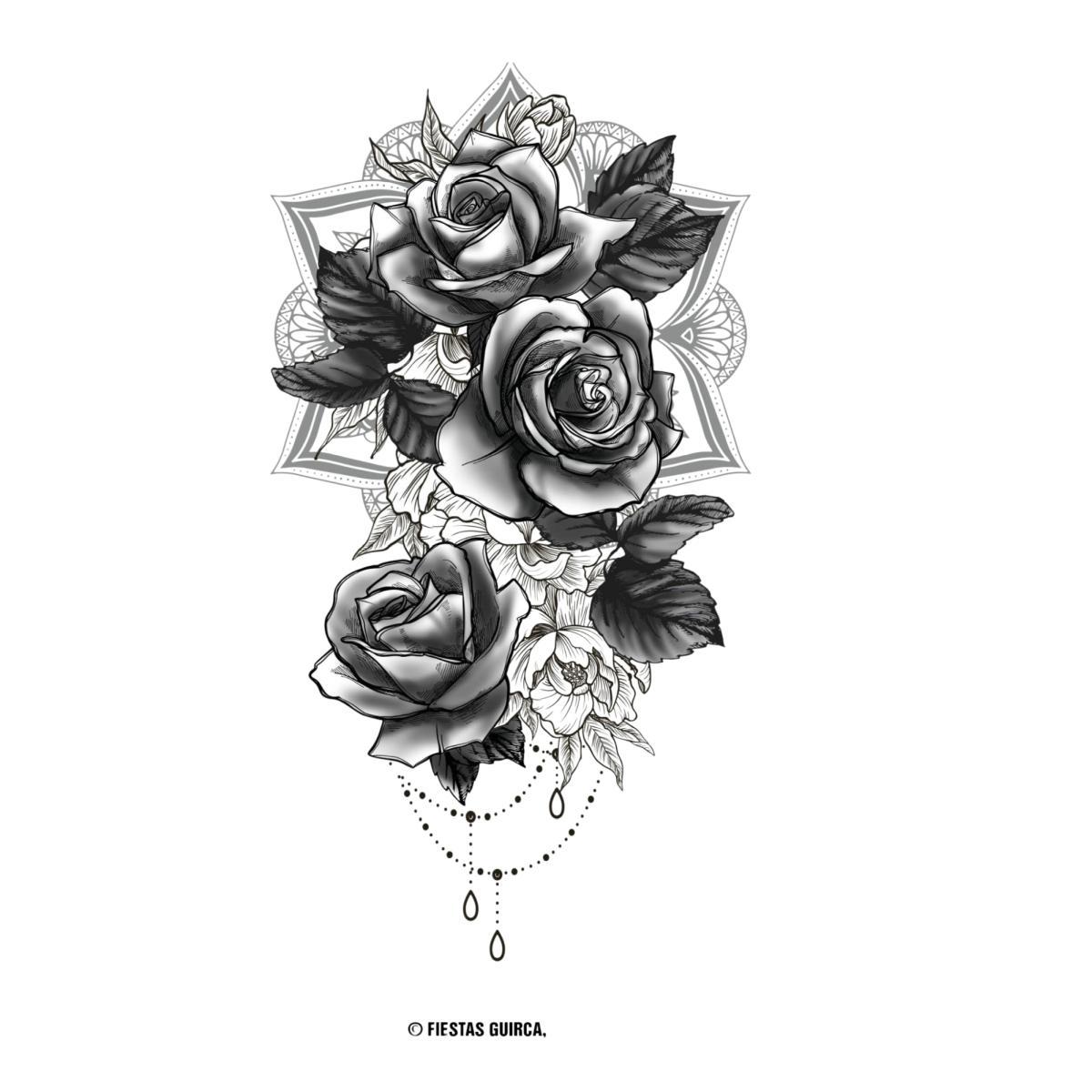 Tatuaggi rimovibili corpo rose