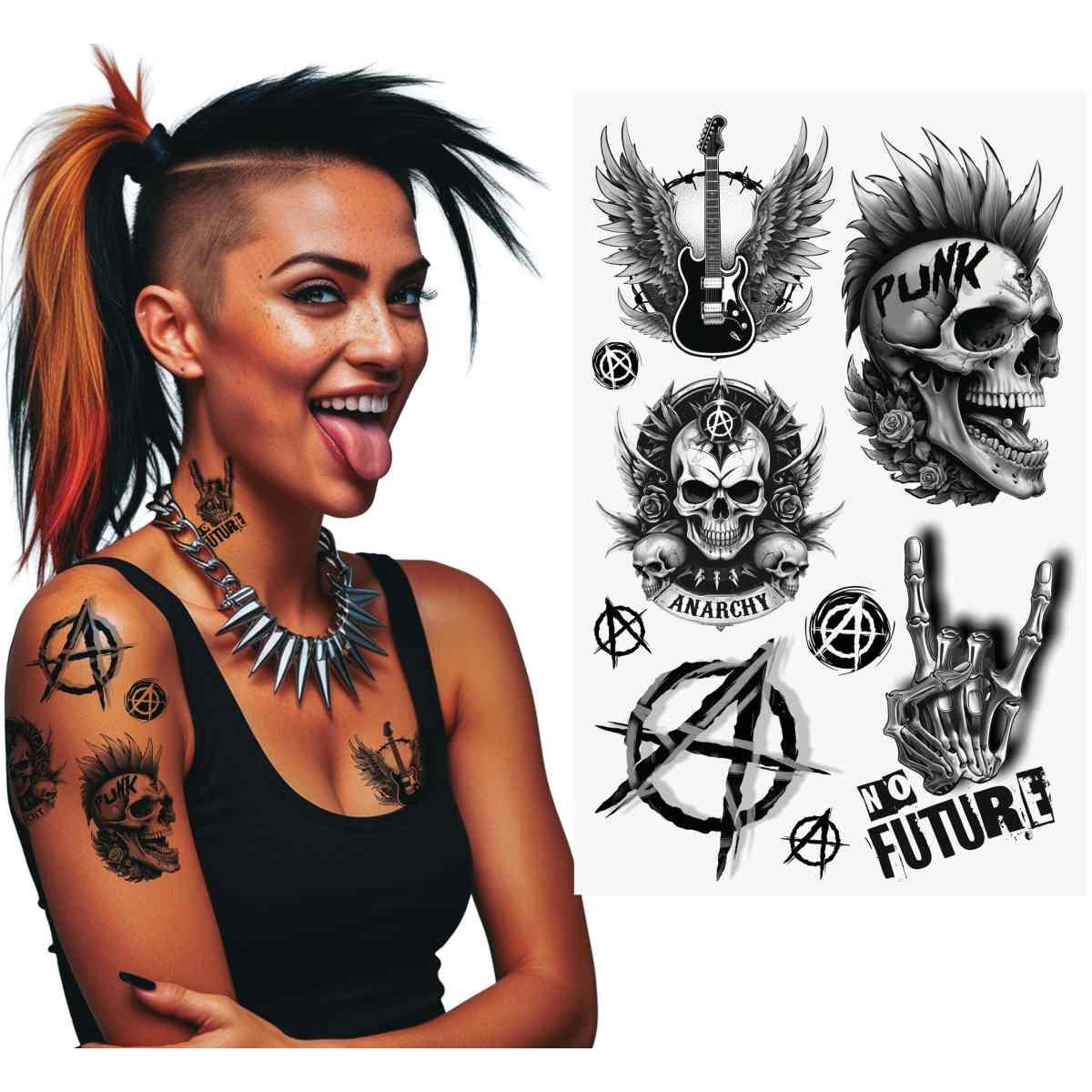 Tatuaggi Viso Corpo Rimovibili Punk |_743