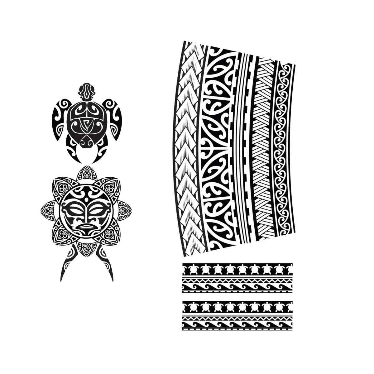 Tatuaggi Viso Corpo Rimovibili Tribali con Tartaruga |_487