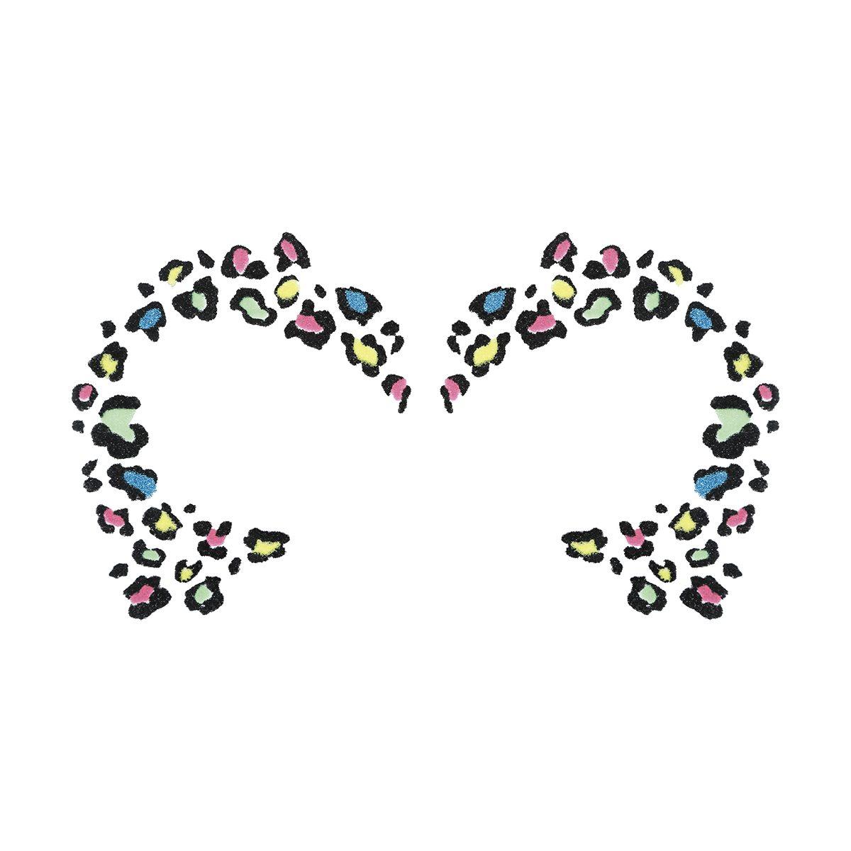 Tatuaggi Viso Rimovibili Leopardo Multicolor |Guirca_781