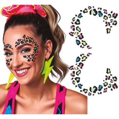 Tatuaggi Viso Rimovibili Leopardo Multicolor |Guirca_781