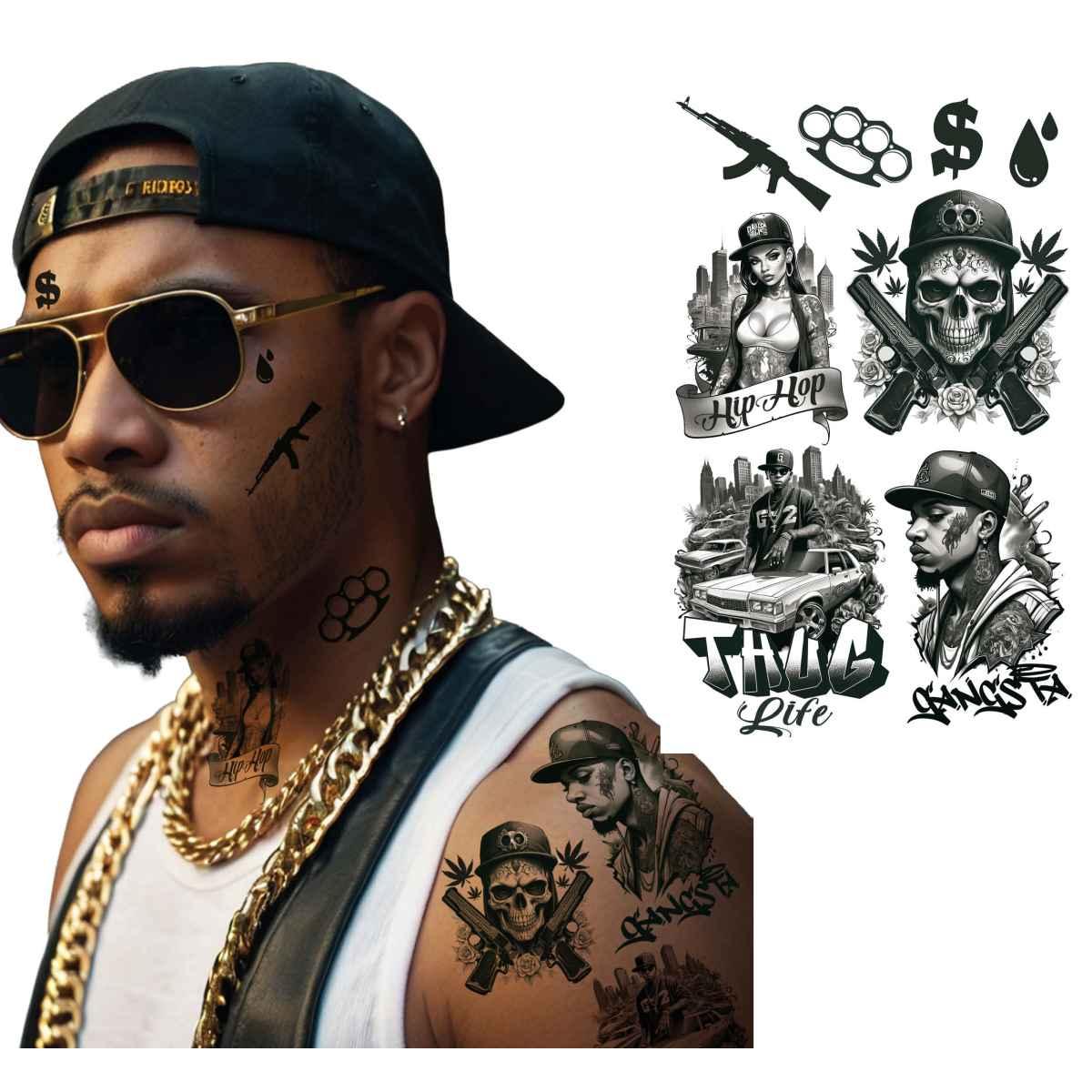 Tatuaggi Rimovibili Corpo Thug Life |_736